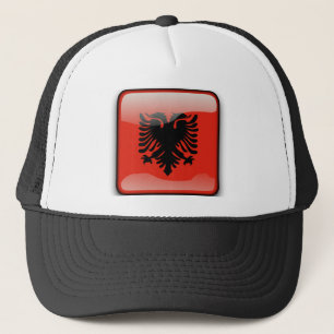 Albanische glänzende Flagge Truckerkappe