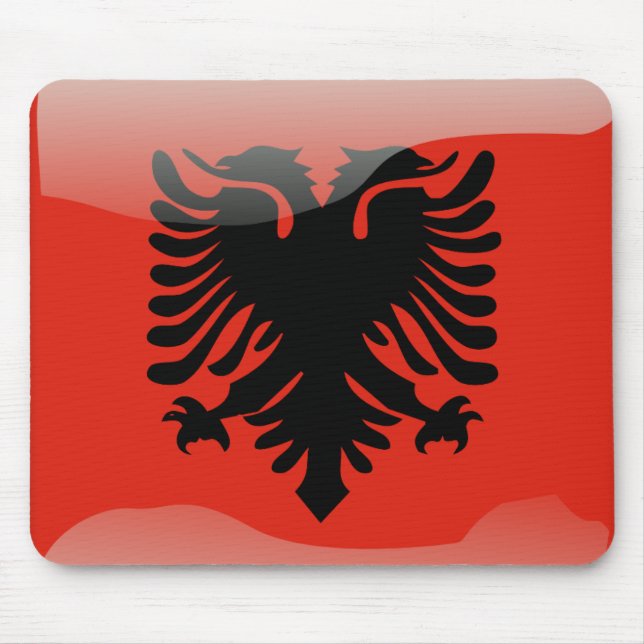 Albanische glatte Flagge Mousepad (Vorne)