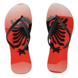 Albanische Hochglanzflagge Flip Flops