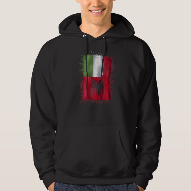 Albanische italienische Liebe Albanien und Italien Hoodie (Vorderseite)