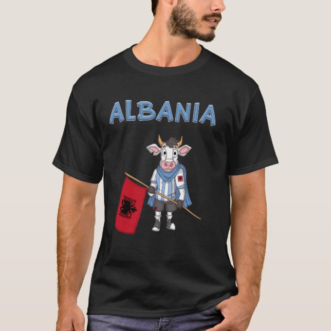 Albanische Kuh Albanien Fan T-Shirt (Vorderseite)