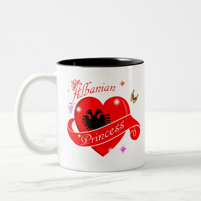 Albanische Liebe Zweifarbige Tasse (Links)