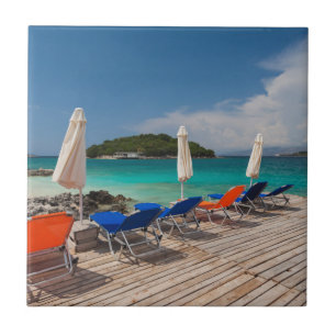 Albanische Riviera, Ksamil, Strandpromenade Fliese