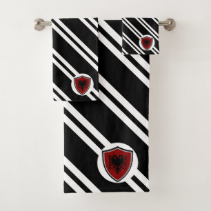 Albanische Schildflagge Badhandtuch Set