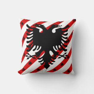 Albanische Streifenflagge Kissen