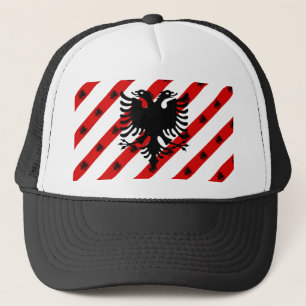Albanische Streifenflagge Truckerkappe