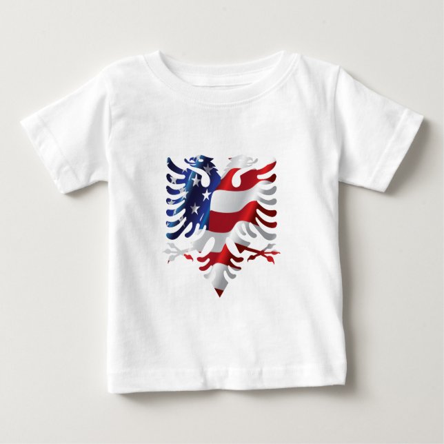 Albanischer Amerikaner Eagle Baby T-shirt (Vorderseite)