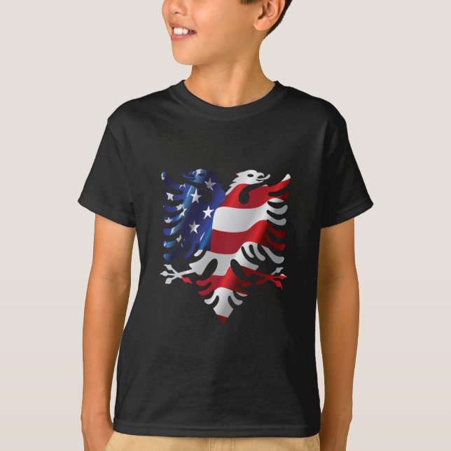 Albanischer Amerikaner Eagle T-Shirt (Vorderseite)