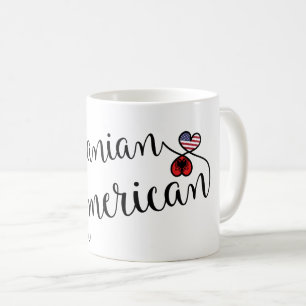 Albanischer Amerikaner entwirrte Herz-Tasse Tasse