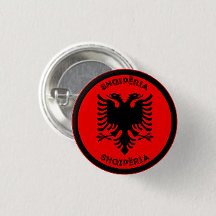 Albanischer Schwarzer Adler Kreisform Button
