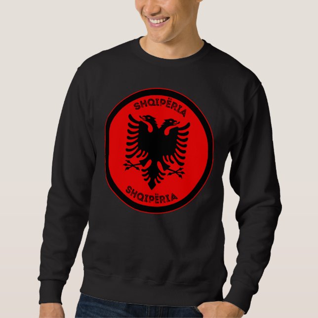 Albanischer Schwarzer Adler Kreisform  Sweatshirt (Vorderseite)