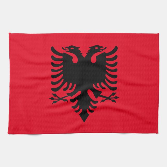 Albanischer Wappen Geschirrtuch (Horizontal)