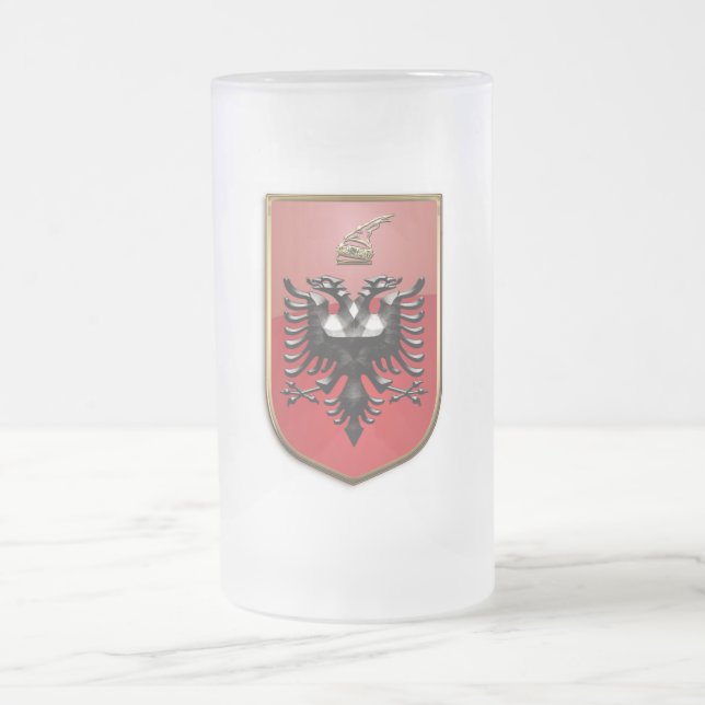 Albanischer Wappen Mattglas Bierglas (Mittel)