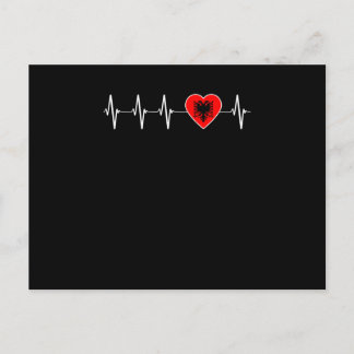 Albanisches Herzschlag I Liebe Albanien Flaggensta Postkarte