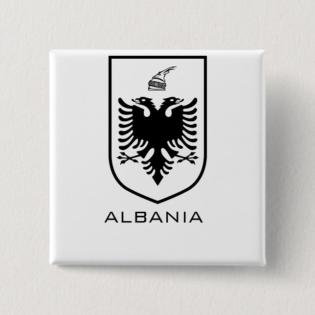 Albanisches Nationalwappen Heritage Tinte Button (Vorderseite)