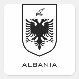 Albanisches Nationalwappen Heritage Tinte Quadratischer Aufkleber