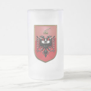 Albanisches Wappen Mattglas Bierglas
