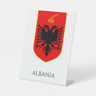 Albanisches Wappen Nationales Kulturerbe Kunst Sockelschild