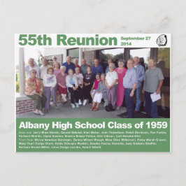 Albany High School Class von 1959 — 55. Wiedersehe Postkarte