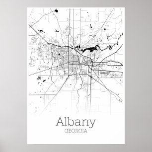 Albany Map - Georgia - City Map Poster