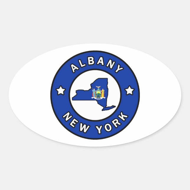 Albany New York Ovaler Aufkleber (Vorderseite)