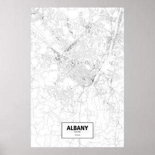 Albany, New York (schwarz auf weiß) Poster