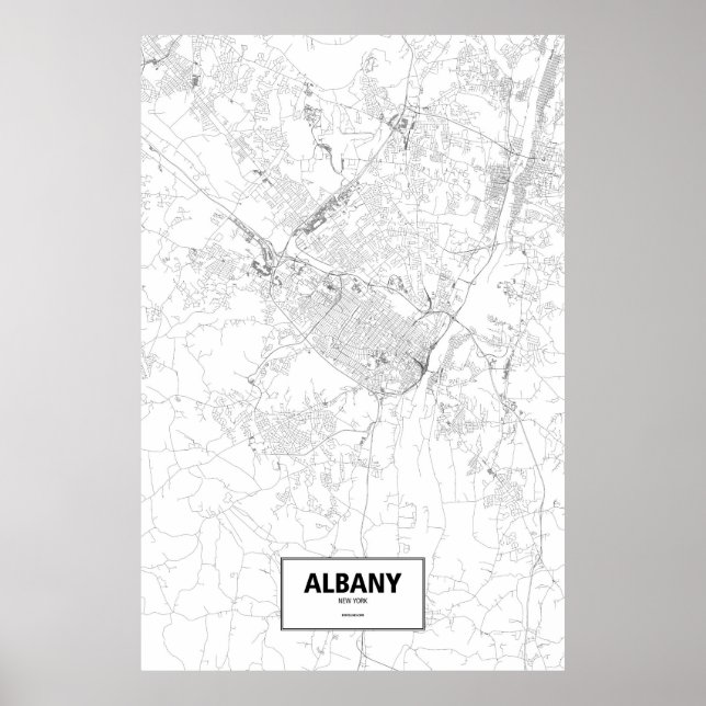 Albany, New York (schwarz auf weiß) Poster (Vorne)