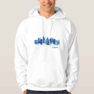 Albany New York Skyline Blue Hoodie