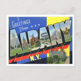 Albany, New York Vintag Big Letters Postcard Postkarte