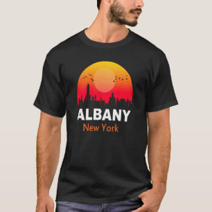 Albany New York Vintag Sunset Retro City Staat USA T-Shirt