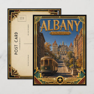 Albany New York Vintage Art Deco Golden Age Postkarte