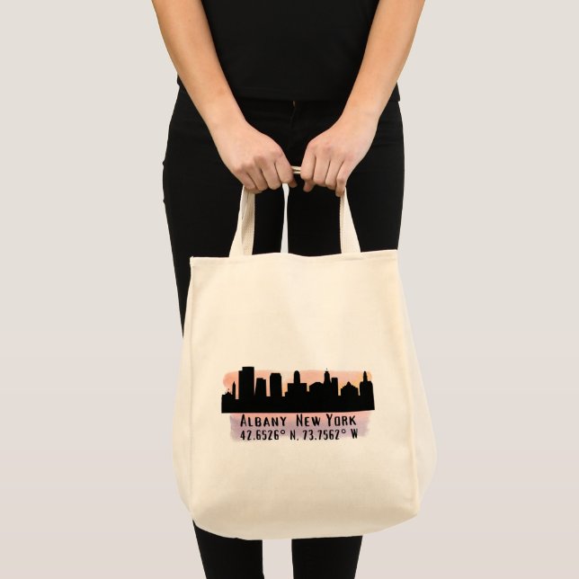 Albany NY City Skyline Tragetasche (Vorderseite (Produkt))