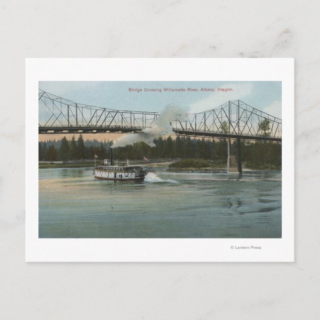 Albany, Oregon - Paddle Boat Crossing Willamette Postkarte (Vorderseite)