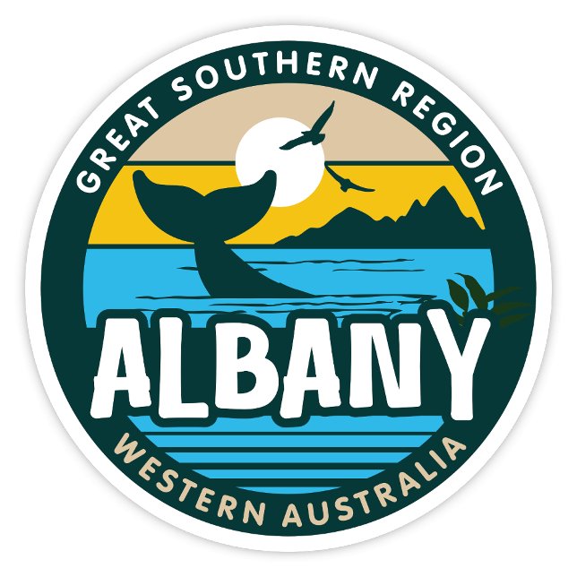 Albany, Western Australia Aufkleber (Albany, Western Australia Retro Round Vinyl Sticker)