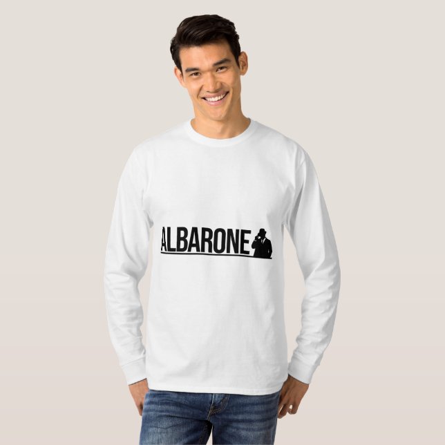 Albarone Gangster Silhouette Graphic - black  Hood T-Shirt (Vorne ganz)