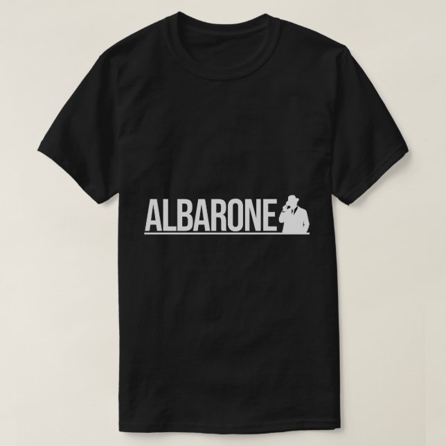Albarone Gangster Silhouette Graphic - White T-Shirt (Design vorne)