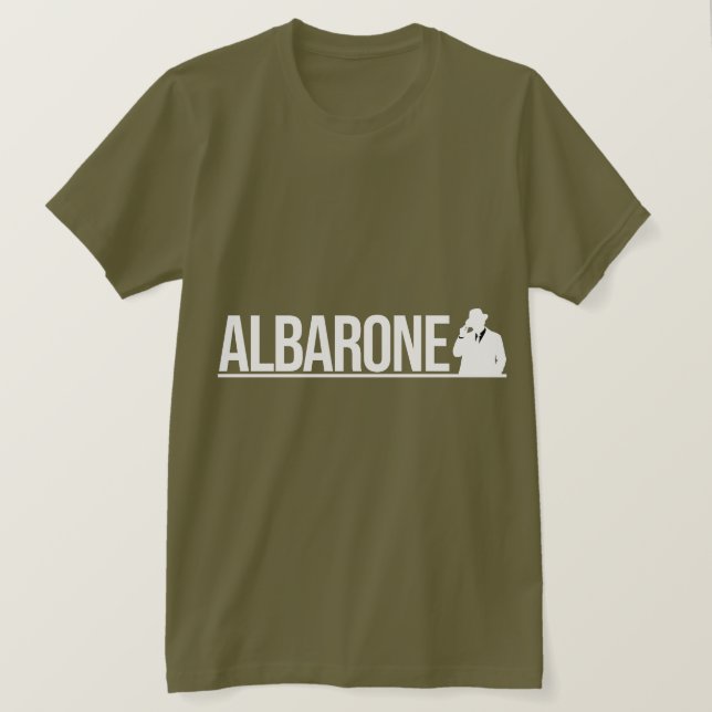 Albarone Gangster Silhouette Graphic - White T-Shirt (Design vorne)