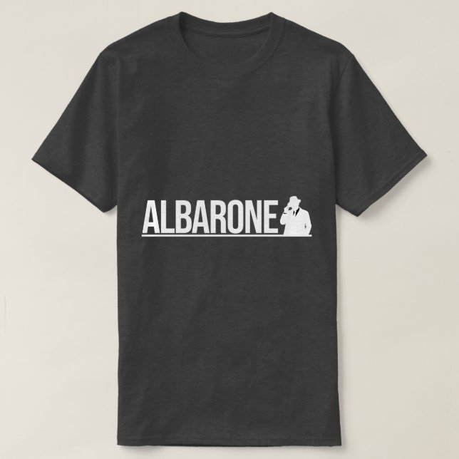 Albarone Gangster Silhouette Graphic - White T-Shirt (Design vorne)