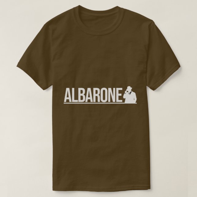 Albarone Gangster Silhouette Graphic - White T-Shirt (Design vorne)