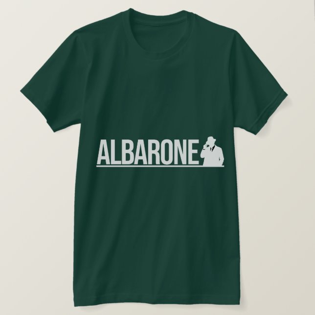 Albarone Gangster Silhouette Graphic - White T-Shirt (Design vorne)