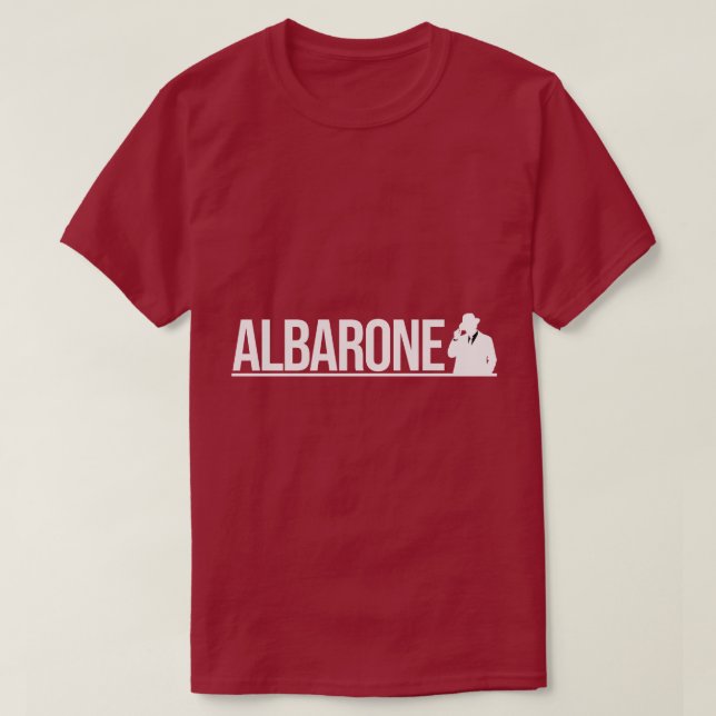 Albarone Gangster Silhouette Graphic - White T-Shirt (Design vorne)