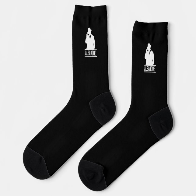 Albarone Gangster Silhouette Premium Crew Socks Socken (Linkes Detail)