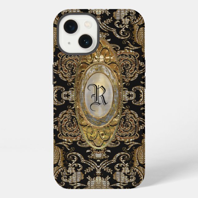 Albatronia Elegant Monogramm iPhone Hülle (Rückseite)