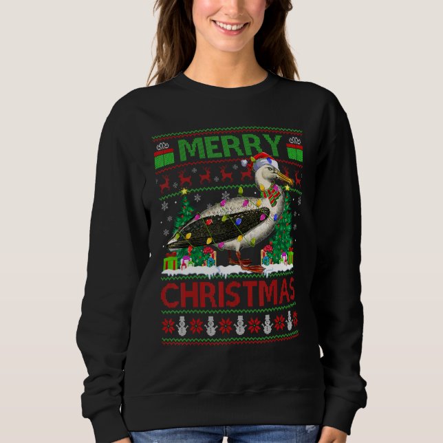 Albatross Bird   Xmas Lights Ugly Albatross Christ Sweatshirt (Vorderseite)
