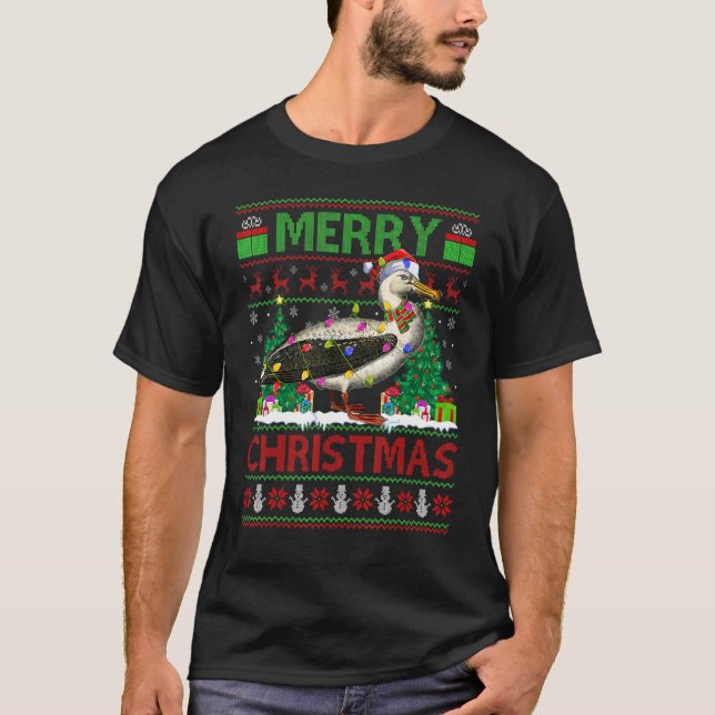 Albatross Bird   Xmas Lights Ugly Albatross Christ T-Shirt (Vorderseite)