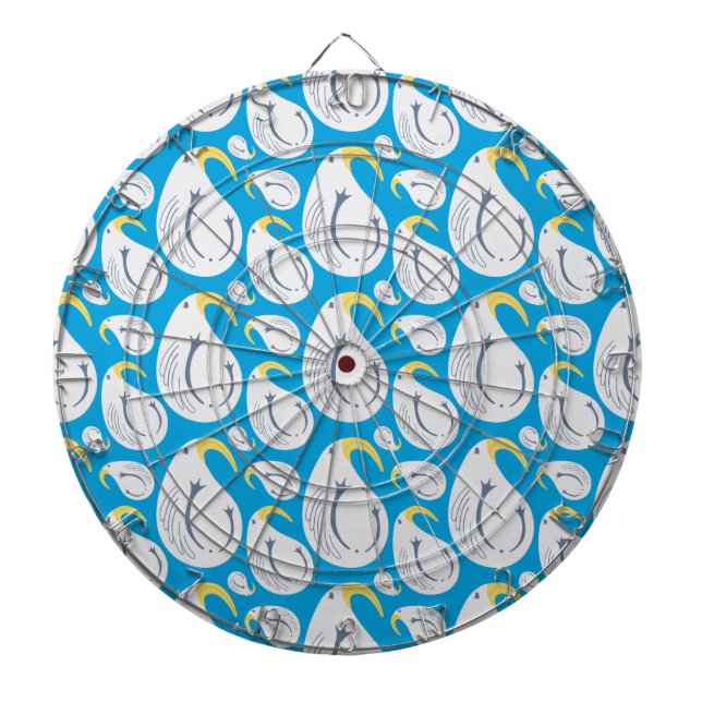 Albatross Blau Gelb Weiß Grau Dartscheibe (vorne)