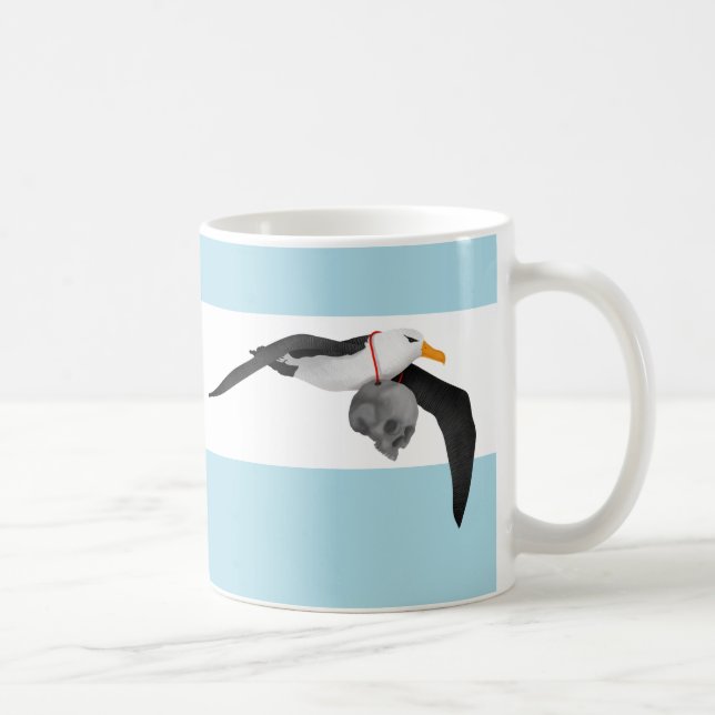 Albatross mit menschlichem Schädel Kaffeetasse (Rechts)