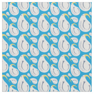 Albatross Ocean Blue Yellow White Birthday Cotton Stoff