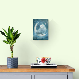 Albatross-Vogelbaby auf dem Mond Fotodruck