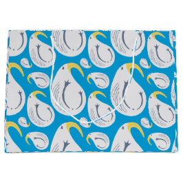Albatross Weiß, Blau, Gelb, Grau, Große Geschenktüte